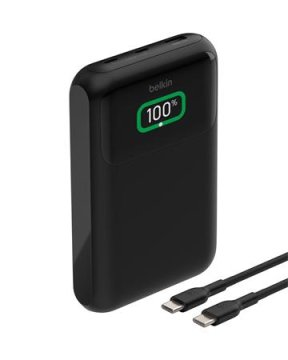 Belkin BOOST CHARGE USB-C Power Delivery PowerBank, 20000 mAh, 65 W, z zaslonom, črna