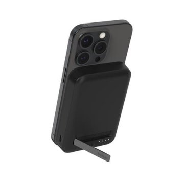 Belkin BOOST CHARGE Qi2 magnetna brezžična napajalna baterija s stojalom, 8000 mAh, 15 W, črna