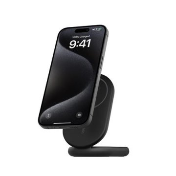 Belkin BOOST CHARGE Qi2 15W magnetno stojalo za polnjenje, zložljivo, brez adapterja, črno