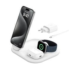 Belkin BOOST CHARGE Qi2 15w Magnetni 3v1, bela