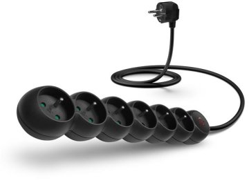 Connect IT podaljšek 230 V, 6 vtičnic, 5 m, s stikalom (črn)