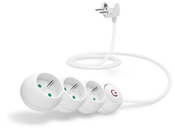Connect IT podaljšek 230 V, 3 vtičnice, 1,5 m, s stikalom (bel)
