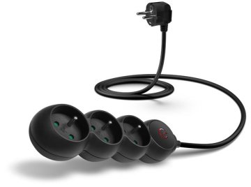 Connect IT podaljšek 230 V, 3 vtičnice, 1,5 m, s stikalom (črn)