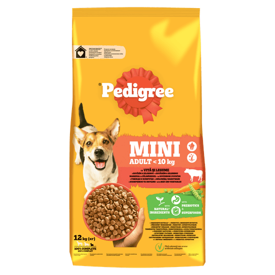 Pedigree hrana za odrasle pse manjših pasem, govedina, 12 kg