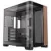 C8 Curve Wood Full-Tower okno leseno črno/rjavo gaming ohišje