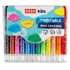 EASY Kids TWIST Mehanske voščene barvice, 12 barv