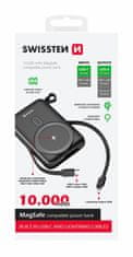 SWISSTEN power bank 10000 mah pd 20W z integriranima kabloma USB-C in lightning (združljiv z magsafe)
