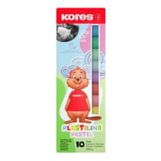 Kores Plastelin Pastel, 10 pastelnih barv po 20 g