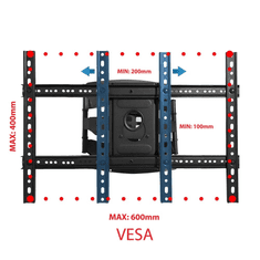 Esperanza Univerzalni LED TV nosilec 40-85", 68kg, 600x400, črna barva