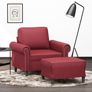 Vidaxl vidaXL Fotelj z podnožjem vinsko rdeč 60 cm umetno usnje