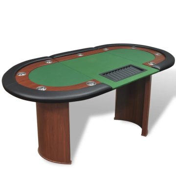 Vidaxl Poker miza za 10 oseb z delivcem in držalom za žetone