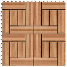 Vidaxl Talne plošče 11 kosov WPC 30x30 cm 1 m² barva tikovine