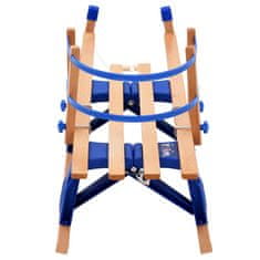 Vidaxl Zložljive snežne sani z naslonjalom iz lesa 119 cm