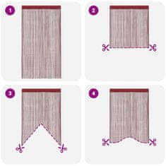 Vidaxl Zavese iz nitk 2 kosa 100x250 cm bordo barve