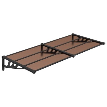 Vidaxl Nadstrešek za vrata črn 199x90 cm polikarbonat
