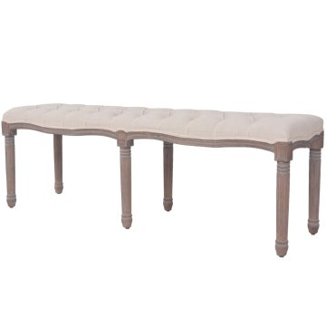 Vidaxl Klop iz platna in trdnega lesa 150x40x48 cm