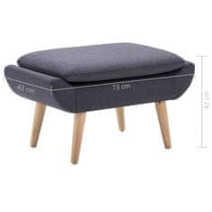 Vidaxl Stolček za noge z oblogo iz blaga 73x43x42 cm temno siv