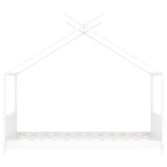 Vidaxl Otroški posteljni okvir bel iz trdne borovine 70x140 cm