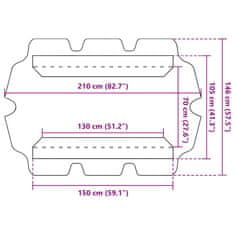 Vidaxl Streha za vrtno gugalnico rumena 150/130x105/70 cm