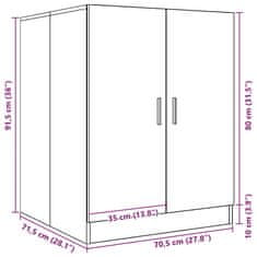 Vidaxl Omara za pralni stroj črna 71x71,5x91,5 cm