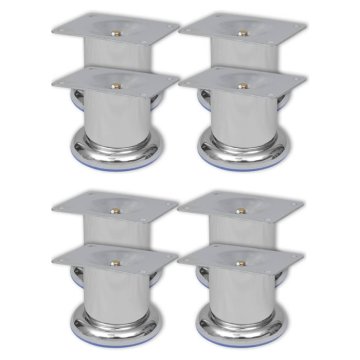 Vidaxl Noge za kavč 8 kosov okrogle krom 60 mm
