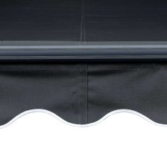 Vidaxl Ročna tenda s solarnimi LED lučkami 3,5 x 2,5 m Antracit