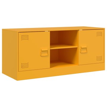 Vidaxl TV omarica gorčično rumena 99x39x44 cm jeklo
