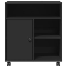 Vidaxl Stojalo za tiskalnik s kolesi črno 60x50x67 cm