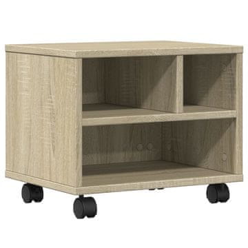 Vidaxl Stojalo za tiskalnik s kolesi sonoma hrast 41x32x34,5 cm