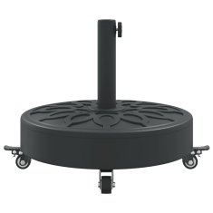 Vidaxl Podstavek za senčnik s kolesi za drog Ø38/48 mm 27 kg okrogel