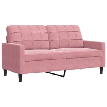 Vidaxl Kavč dvosed roza 140 cm žamet