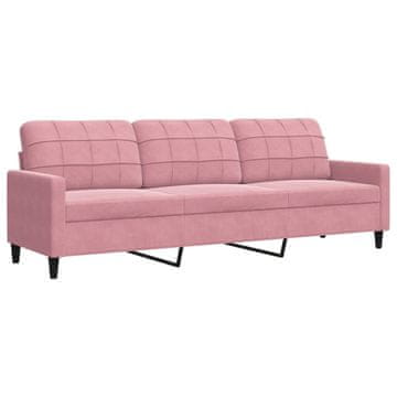 Vidaxl Kavč trosed roza 210 cm žamet