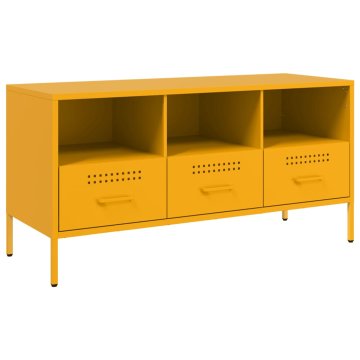 Vidaxl TV omarica gorčično rumena 100,5x39x50,5 cm jeklo