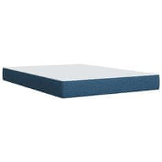 Vidaxl Box spring postelja z vzmetnico modra 140x190 cm blago