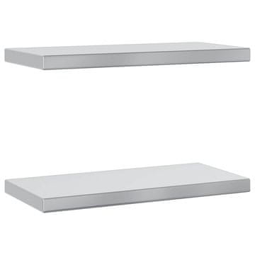 Vidaxl Stenske police 2 kosa 50x23,5 cm srebrna nerjaveče jeklo