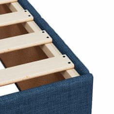 Vidaxl Box spring postelja z vzmetnico modra 140x190 cm blago