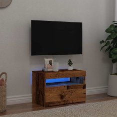 Vidaxl TV omarica z LED starinski les 60x35x40 cm inženirski les