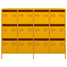 Vidaxl Komoda gorčično rumena 135x39x103,5 cm hladno valjano jeklo
