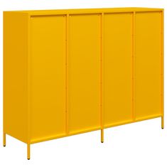 Vidaxl Komoda gorčično rumena 135x39x103,5 cm hladno valjano jeklo