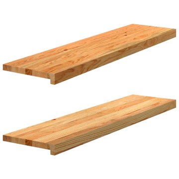 Vidaxl Podloge za stopnice 2 kosa rjave 100x25x2 cm trdna hrastovina