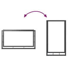 Vidaxl Stojalo za drva črno 110x30x61 cm jeklo