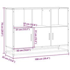 Vidaxl Komoda dimljeni hrast 100x35x76 cm inženirski les