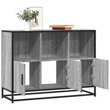 Vidaxl vidaXL Predalnik, siv hrast sonoma, 100x35x76 cm, material na osnovi lesa