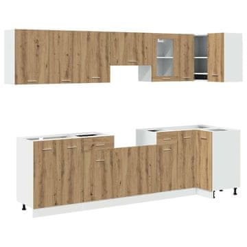 Vidaxl Komplet kuhinjskih omaric Lyon 11-delni artisan hrast inženirski les