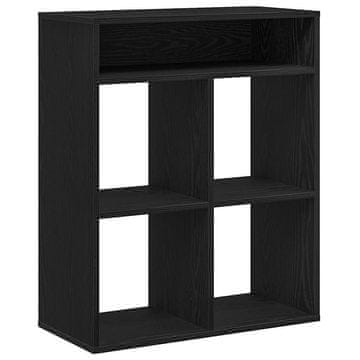 Vidaxl Knjižna omara črna 66x31x80 cm inženirski les