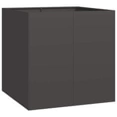 Vidaxl Cvetlično korito črno 80x80x80 cm jeklo