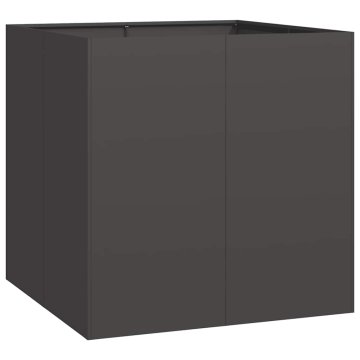Vidaxl Cvetlično korito črno 80x80x80 cm jeklo