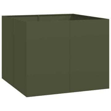 Vidaxl Sadilnik olivno zelena 100x100x80 cm Jeklo