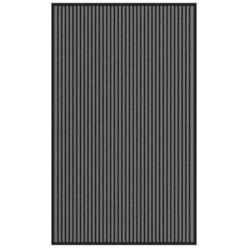 shumee vidaXL Predpražnik črtast črn in siv 90x150 cm