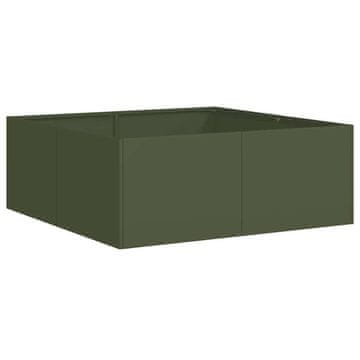 Vidaxl Sadilnik olivno zelena 80x80x30 cm Jeklo